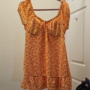 No Boundaries Floral Orange Maxi Dress